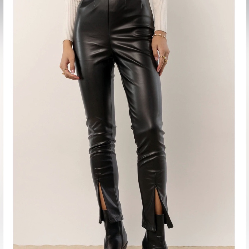 Bohme Black Vegan Leather Tara Pant